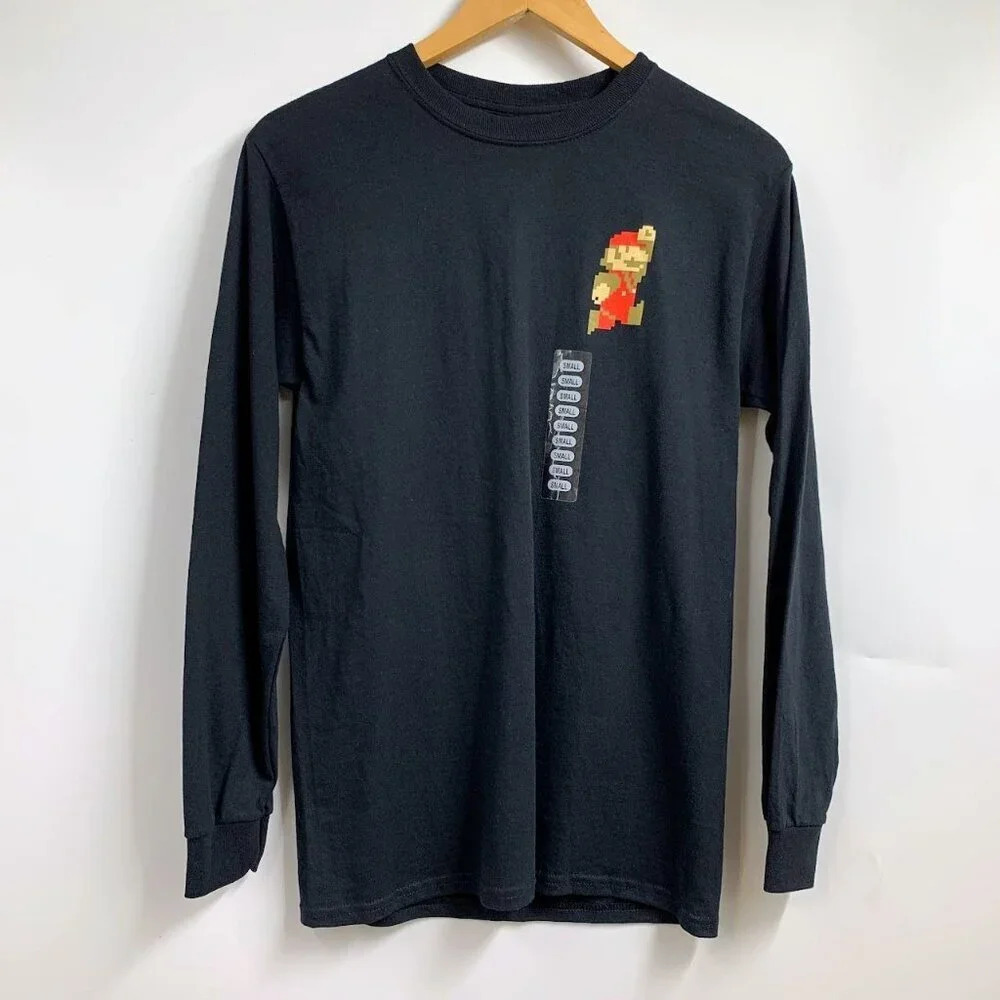 Geeknet Boys Super Mario Brothers Graphic Cotton Long Sleeve Shirt‎ Size S NWT